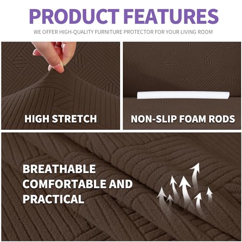 Oversized Super Stretch Couch Cover (- Coffee / X-Large (92"-115"))