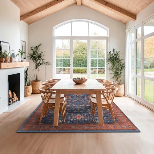 6x9 Dining Room Rugs for Under Table (6' x 9' (Rectangular) / Blue / Terracotta)