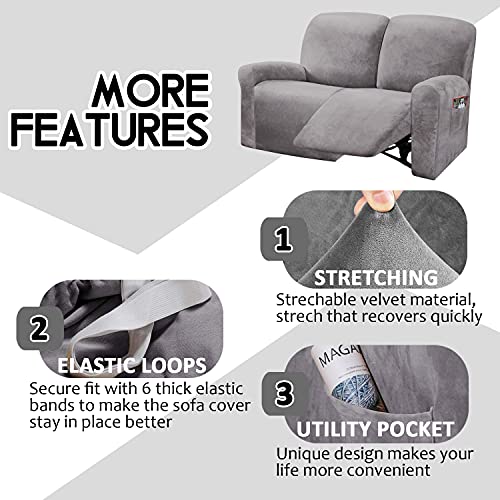 Reclining Love Seat Slipcover (Light Grey)