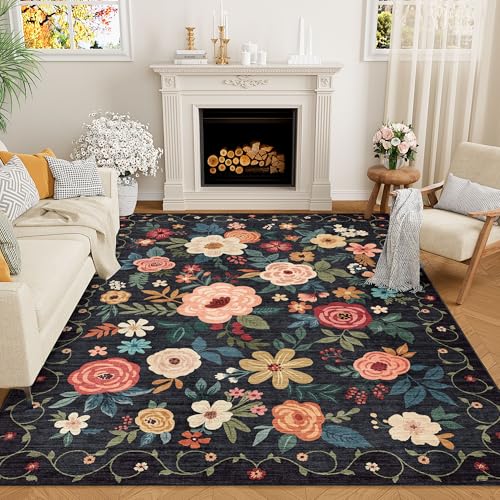 6x9 Area Rugs (Black / 6' x 9' (Rectangular))