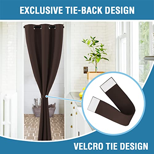 Doorway Curtain Blackout Closet Door Curtain Room Divider Window Treatment Curtain for Bedroom Thermal Insulated Privacy Drape Soundproof Grommet (42"W x 80"L (Pack of 1) / Chocolate Brown)