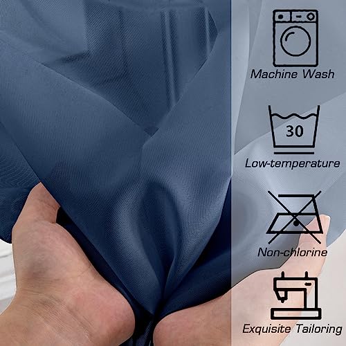 Blue Sheer Curtains 96 Inches Long (Navy Blue / 42"W x 96"L (Pack of 2))
