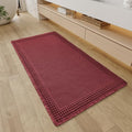 Waffle Bathroom Runner Rugs (Dark Red / 2' X 4')