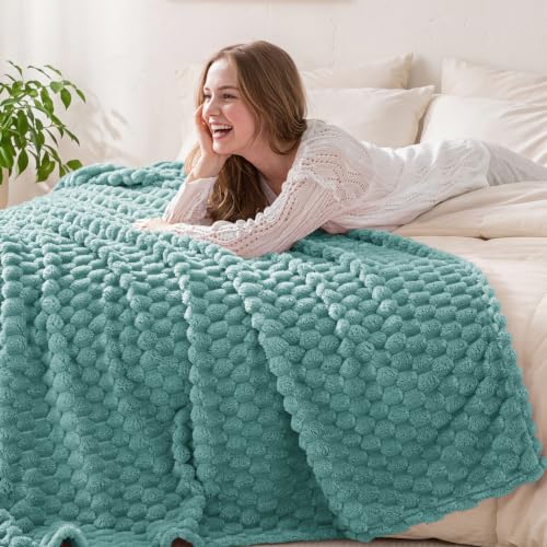 3D Fleece King Size Blanket for Bed (Celadon / King ( 90x104 IN ))