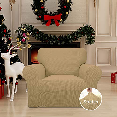 Stretch Chair Slipcover with Arm Washable Golden (Small Chair / Golden)
