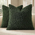 Sherpa Decorative Throw Pillow Covers 20x20 Set of 2 Olive Green (Olive Green / 20" x 20" (Pack of 2))
