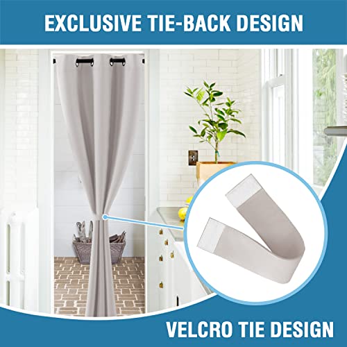 Doorway Curtain Blackout Closet Door Curtain Room Divider Window Treatment Curtain for Bedroom Thermal Insulated Privacy Drape Soundproof Grommet (42"W x 80"L (Pack of 1) / Stone)