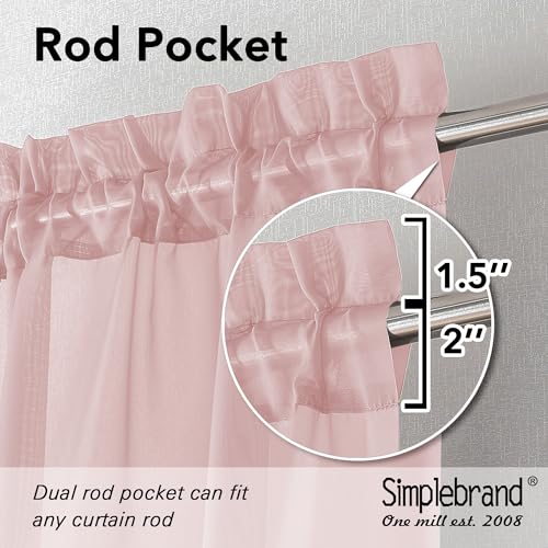 Blush Sheer Curtains 84 Inches Long (Blush / 59"W x 84"L (Pack of 2))
