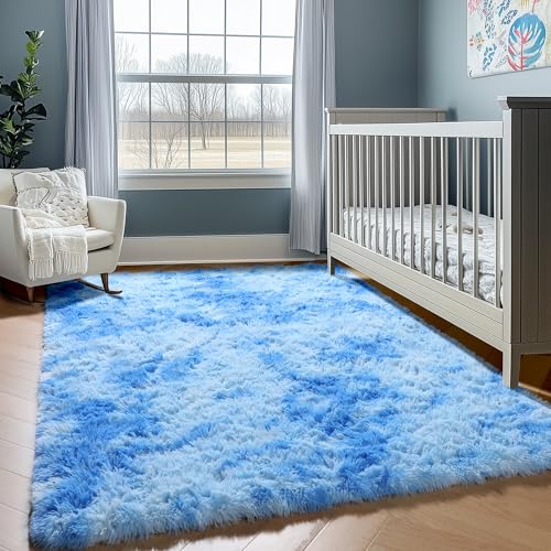 Area Rugs for Boys Bedroom Living Room (Sky Blue / 4' x 6' (Rectangular))