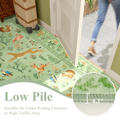 2.6x8 Rug for Hallway (Light Green(animal) / 2'6" x 8' (Rectangular))