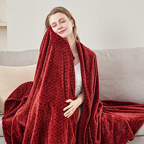 Red Fleece Twin Blanket (Burgundy / Twin/Twin XL-60x90 IN)