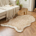 Fluffy Area Rug 3'x5' Large Faux Fur Sheepskin Rug FrostedTips Brown (3' x 5' (Sheepskin) / Frosted Tips Brown)
