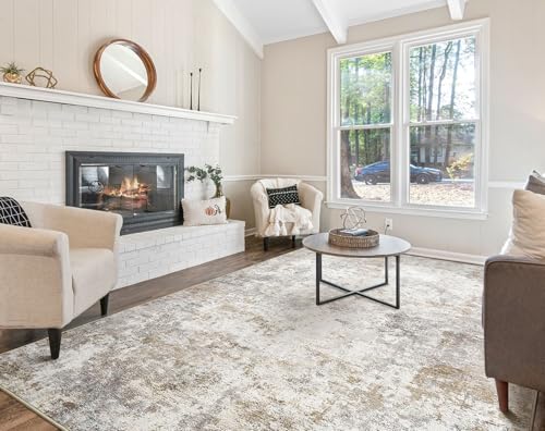 9x13 Area Rug Living Room Rugs Washable Neutral Brown Grey Carpet (Brown Grey / 9' x 13' (Rectangular))