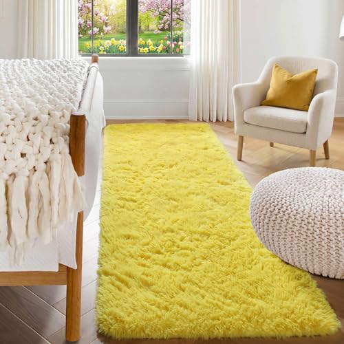 Yellow Runner Rugs for Bedroom Living Room (Yellow / 2' x 6' (Runner))