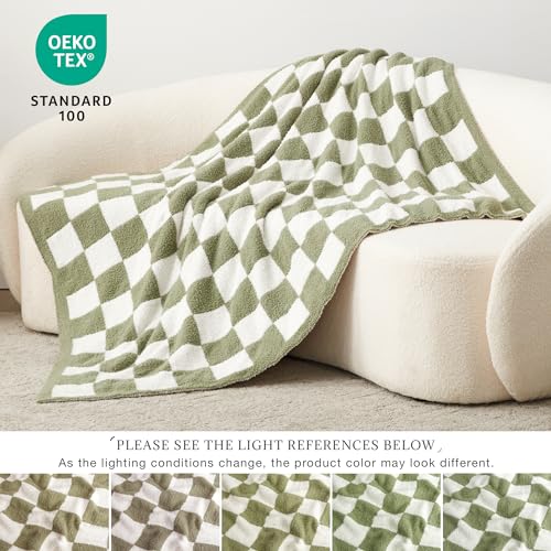 Checkered Throw Blanket (Sage Green#checkered / Throw)