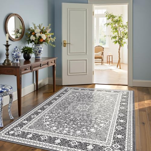 5x7 Area Rugs for Living Room (Oriental Light Grey / 5' X 7' (Rectangular))