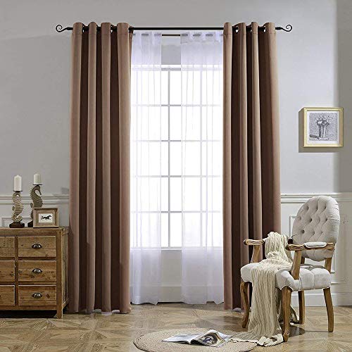 Light Reducing Grommet Curtains (Cappuccino / 52"W x 120"L (Pack of 2))