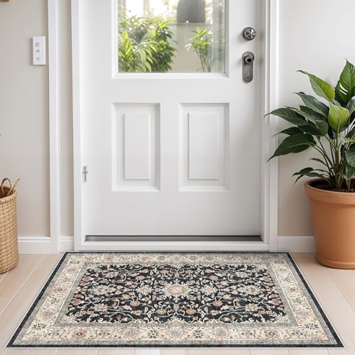 2x3 Washable Hallway Runner Rug (Black / 2' x 3' (Rectangular))