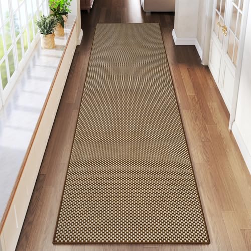 Hallway Runner Rug Long Kitchen Runner Washable Dark Brown 2x8 ft (Dark Brown/ Coffee / 2' x 8')