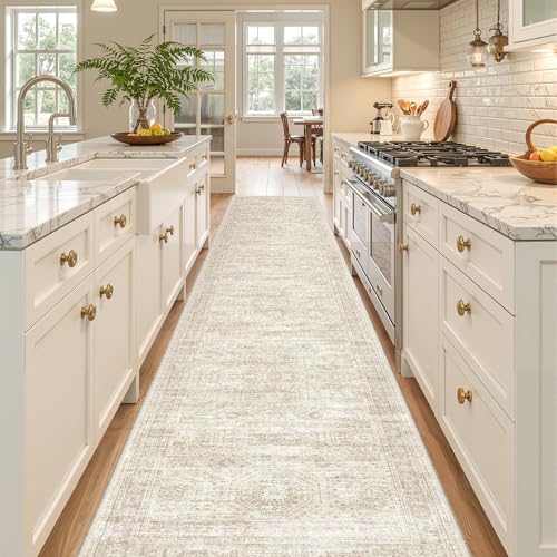 2x12 Runner Rug Non Slip (Beige/Ivory / 2' x 12' (Runner))