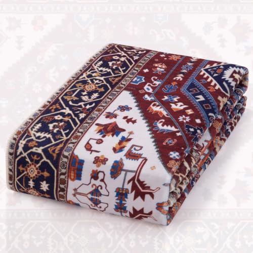2x3 Washable Non Slip Boho Small Area Rug for Entryway (Burgundy Navy/Multi / 2' x 3' (Rectangular))