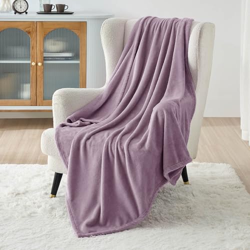 GentleSoft Fleece Throw Blanket for Couch Lavender (Lavender / Throw (50" X 60"))