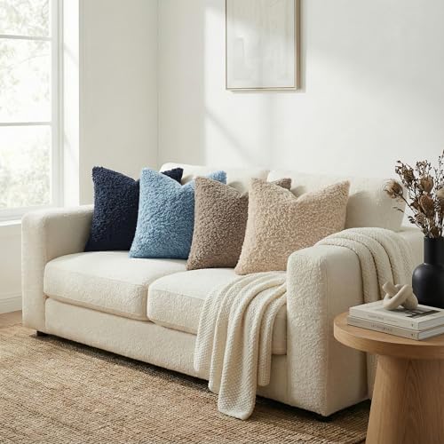 Sherpa Decorative Throw Pillow Covers 26x26 Set of 2 Light Blue (Light Blue / 26" x 26" (Pack of 2))
