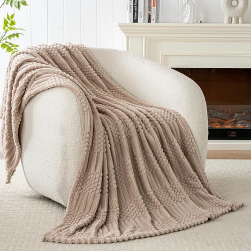 90x90 Inch Brown Queen Large Blanket (Light Brown / Queen(90x90))
