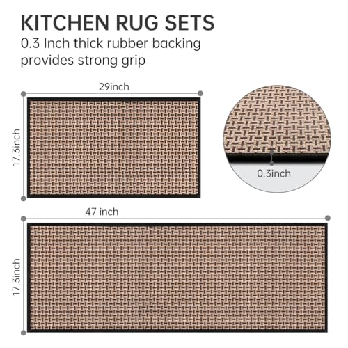 Kitchen Rugs Non Slip Washable 2 (Black)