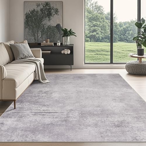 8x10 Washable Area Rugs for Living Room (8' x 10' (Rectangular) / Modern-grey)