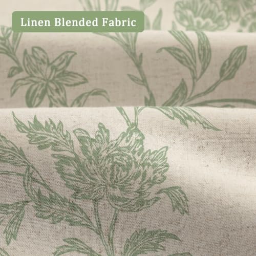 Sage Green Boho Floral 100% Blackout Curtains 96 Inch 2 Panels (Sage Green / 52"W x 96"L (Pack of 2))