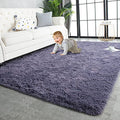 Super Soft Shaggy Rugs Fluffy Carpets 10x14 Feet (10' x 14' (Rectangular) / Grey Purple)