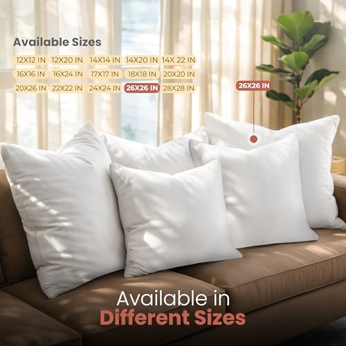 26x26 Pillow Inserts (White / 26x26 Inch)