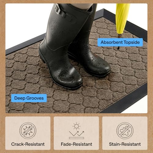 WeatherMAX Door Mat (Latte Quatrefoil / 58" x 34")