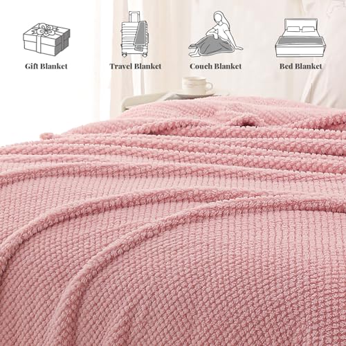 Soft Fleece Twin Size Bed Blanket (Pink / Twin(60x80 In))
