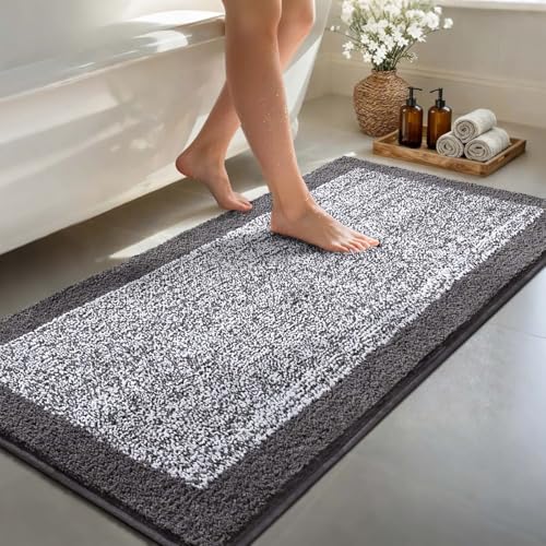 60x24 Long Bathroom Rugs Non Slip Washable (A-grey / 2' x 5' (Rectangular))