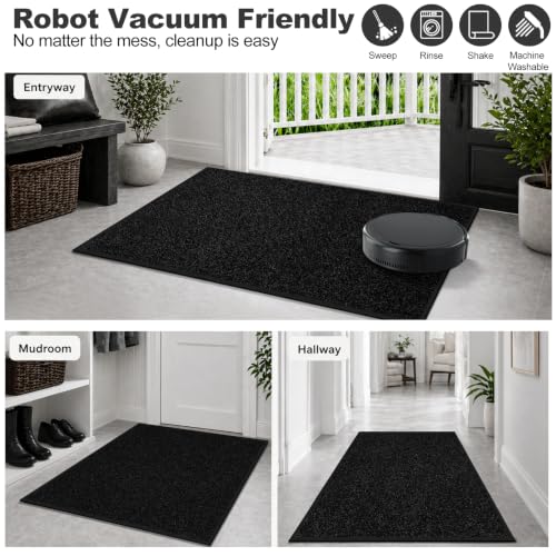 Super Absorbent Front Door Mat (Pure Black / 2' x 6' (Rectangular))