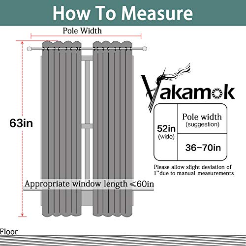 Room Darkening Curtains 52x63 inch Length Light Beige (Light Beige / 52"W x 63"L (Pack of 2))