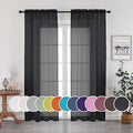 Black Sheer Curtains (Black / 42"W x 84"L (Pack of 2))