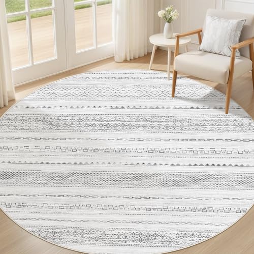 Area Rug Living Room Rugs (Color Gray / 4' X 4' (Round))