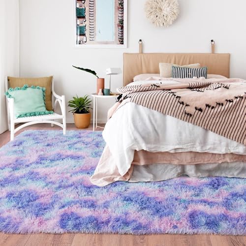 Rugs for Living Room 6x9 (6' x 9' (Rectangular) / Rainbow Purple)