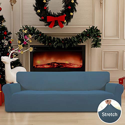 Stretch 4 Seater Oversized Sofa Couch Cover Bluestone (XX-Large Sofa / Bluestone)