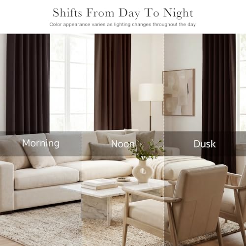 Blackout Curtains Draperies (Brown / 52"W x 45"L (Pack of 2))