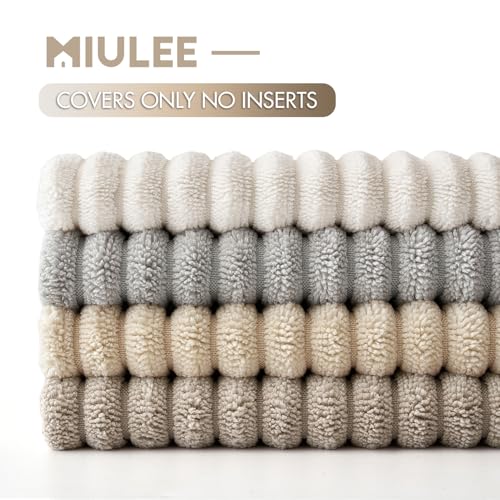 Soft Corduroy Decorative Throw Pillow Covers Neutral Tan 18x18 (18" x 18" (Pack of 4) / Neutral Tan)