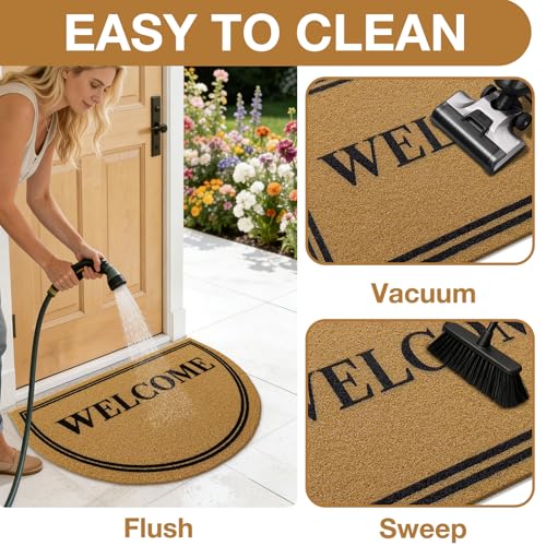 Half Circle Door Mat 30x17 (Brown / 30" X 17")