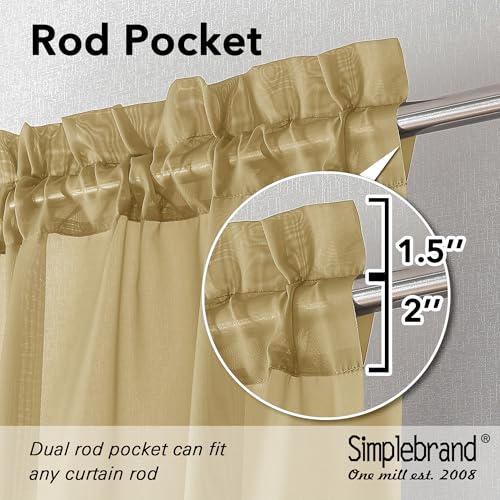 Gold Sheer Curtains 120 Inches Long (Gold / 59"W x 120"L (Pack of 2))
