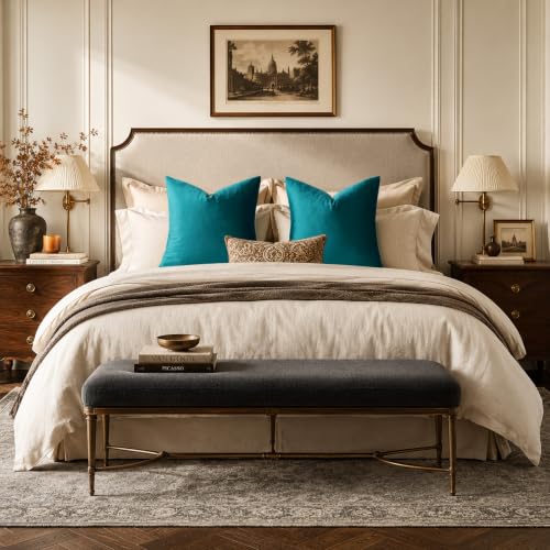 Teal Velvet Pillow Covers 16x16 Decorative Pillows Pack of 2 (Teal / 16" x 16" (Pack of 2))