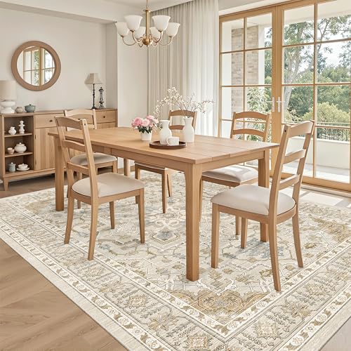 5x7 Area Rugs for Living Room (Beige/Blue / 5' x 7' (Rectangular))