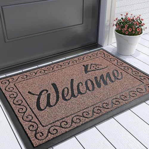 Welcome Mat Outdoor Indoor (Maroon / 36x24 Inch)