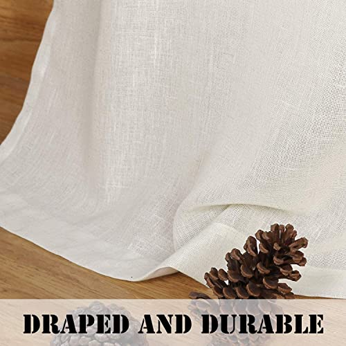 Elegant Natural Linen Blended Energy Efficient Light Filtering Linen Textured Curtains (52"W x 45"L (Pack of 2) / Heathered Natural)